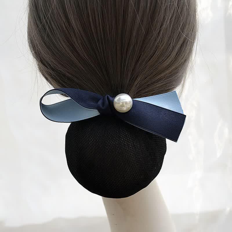 Hair Net Bun Cover with Single Pearl