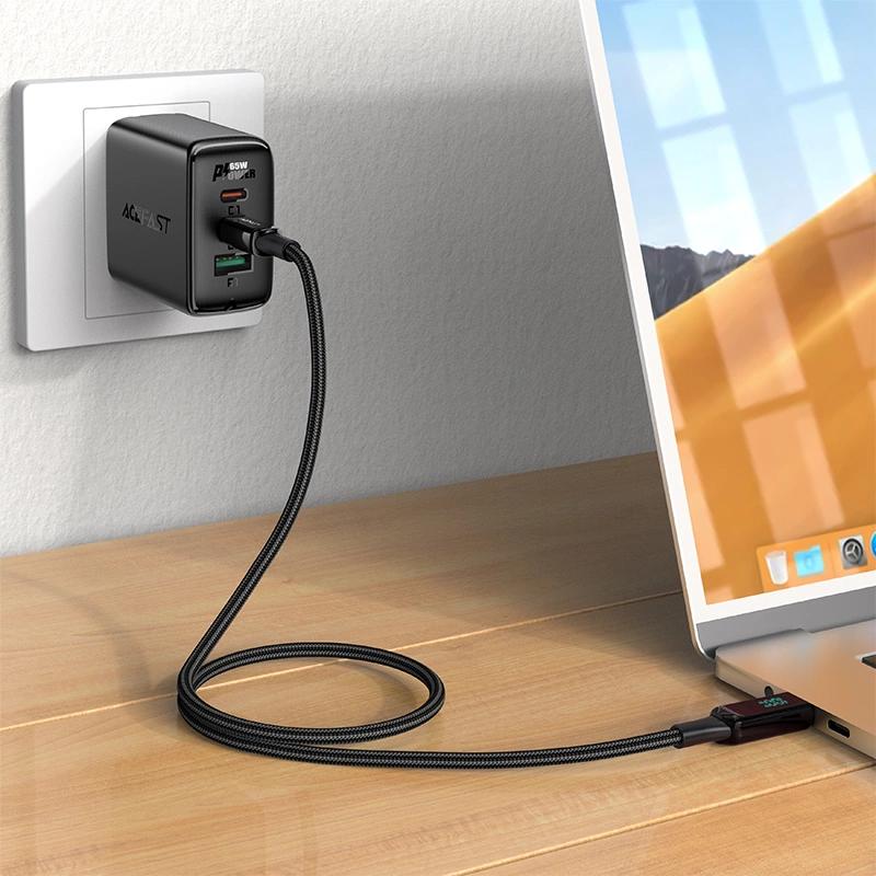 Kabel Acefast C6-03 Black Usb-C - Usb-C Pd Qc 100W 5A 480Mb/S 2M - Czarny
