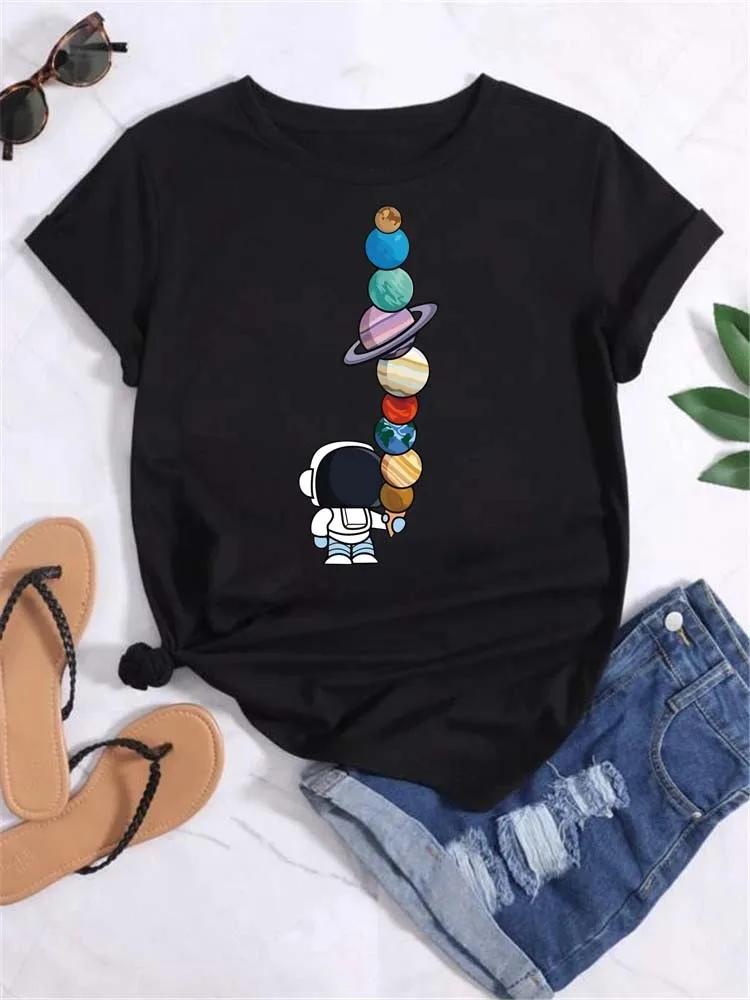 Kids Maycaur T Shirt Unisex Moon Planet Print Fashion Tee Shirts Casual Round Neck Short Sleeve