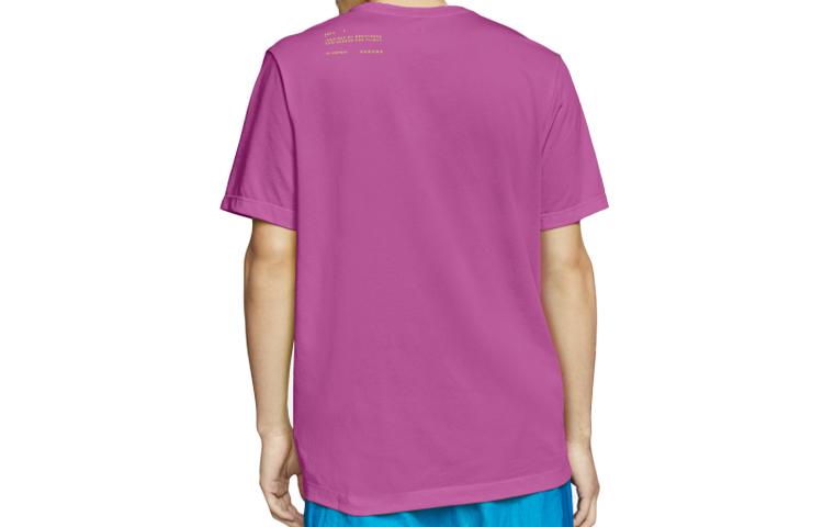 Jordan T Shirts Men's Fuchsia Crew Neck Moderate Straight Fit CJ6205-623