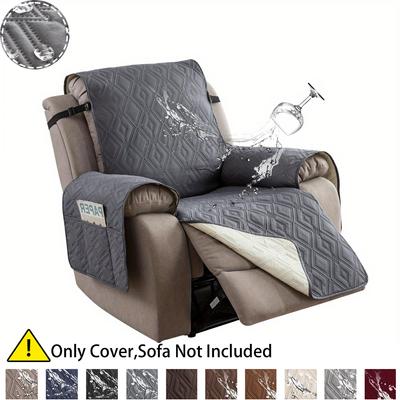 1Pc 23.6in/28in Size Waterproof Diamond Grid Pattern Recliner Armchair Sofa Cover Non Slip 1 Seater Couch Covers Sofa Mat