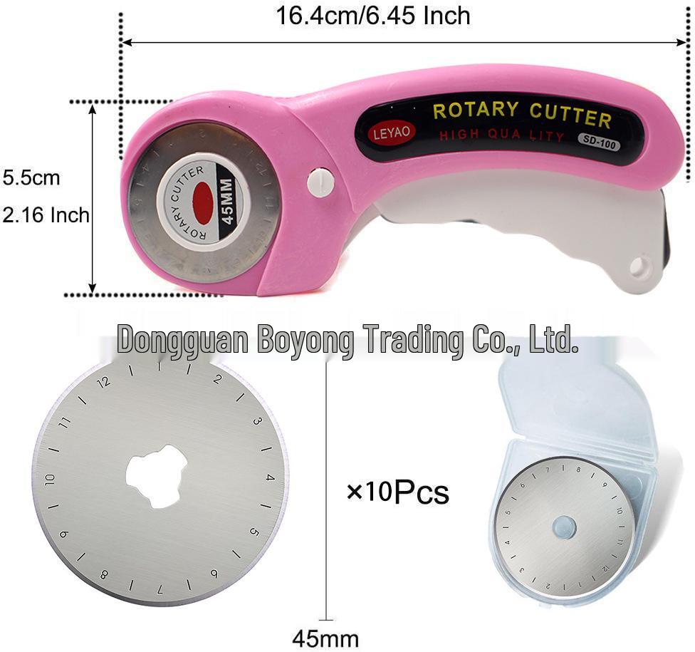 45mm Rotary Fabric Cutter with Blade Handle for Cloth and Leather