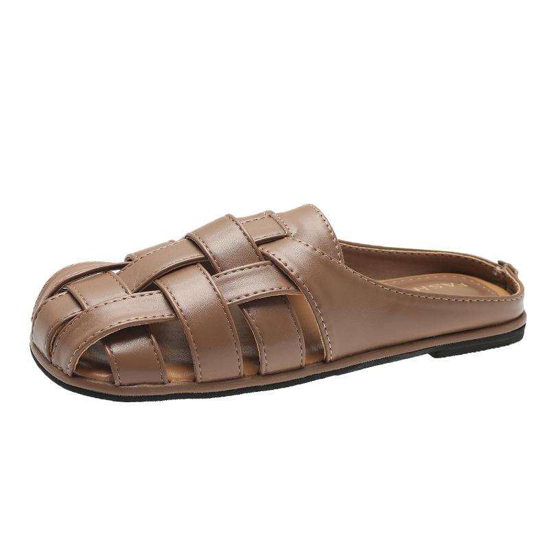 High-end bag head slippers women's summer outer wear one pedal new French temperament versatile casual Muller sandals