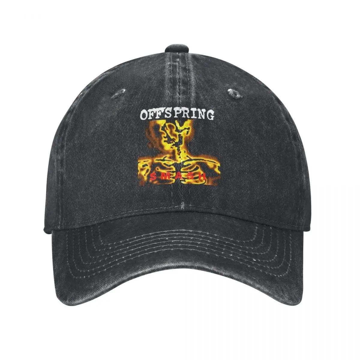 

Fashion Punk The Offspring Funny Baseball Caps Unisex Women Distressed Washed Snapback Hat Red Skull Outdoor Running Golf Caps Hat One Size