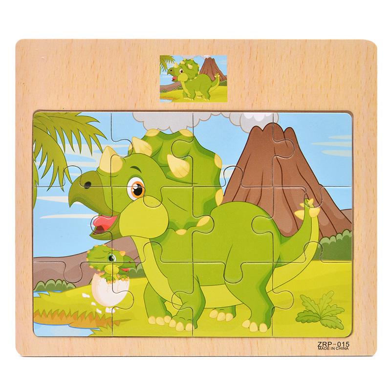 New Wooden 12 Piece Puzzle Puzzle Infant and Child Educational Early Education Toys Animal Traffic Wooden Puzzle Toys