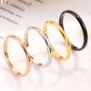 2mm Thin Gold  Simple Titanium Steel Wedding Rings for Man or Woman Valentine's Day Present