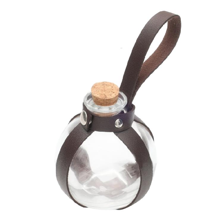 Mittelalterliche Zaubererflasche Glasflasche mit Korken Dunkle magische Trankflasche für Halloween