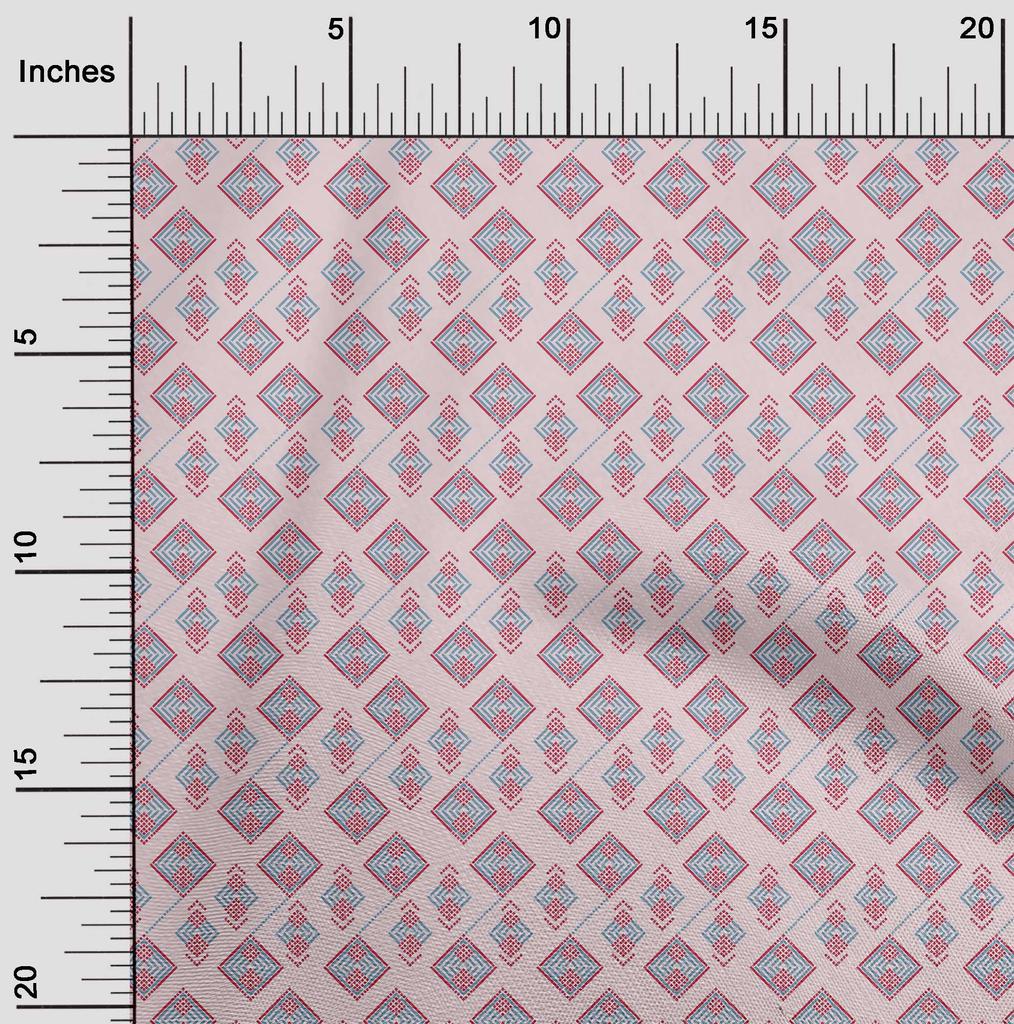 oneOone Bavlněná Flex Fabric Diamond Geometric Print Fabric By The Yard 40 Inch