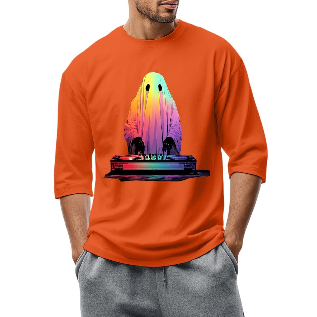 Men'S Round Neck Three-Quarters Sleeve Top Casual Fashion T-Shirt