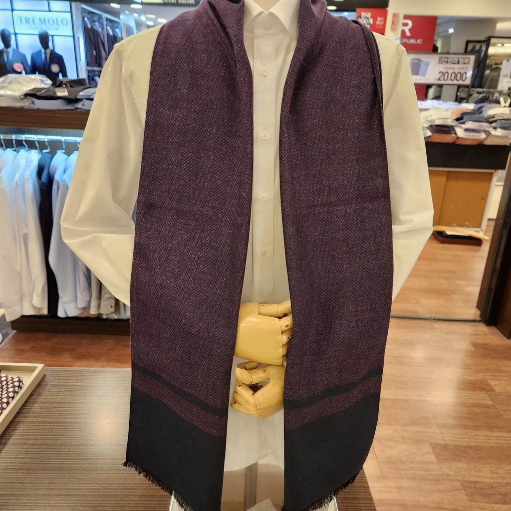 Шарф двусторонний Bachi Herringbone Navy VM1M4BR106 Филиал NO_Bupyeong