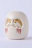 Gin-Yado White Daruma Figurine by Engaku Daishi, Takaoka Bronzeware (Daruma WH)