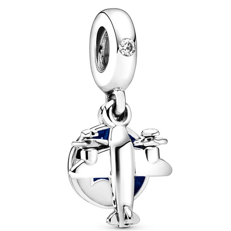 Silver Plated Blue Starry Sky Pendant Alloy Set Star Earth Bead Bracelet & Necklace DIY Jewelry Accessories Series