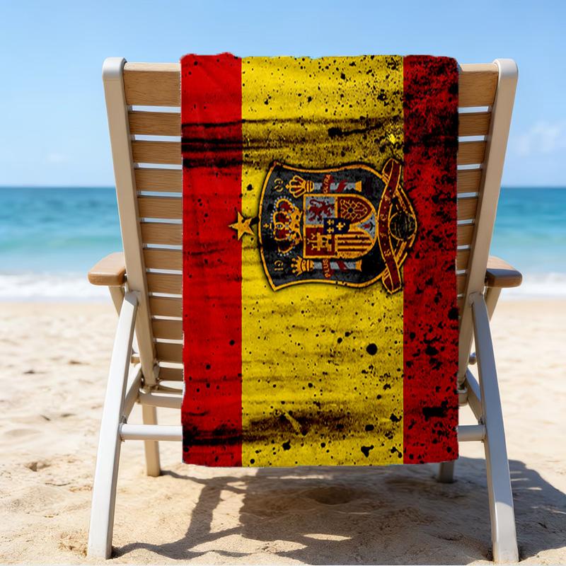 Spain FC Crest Printed Beach Towel, Super Soft Microfiber, Perfect Gift Birthday, for Pool, Beach, Travel, for family and friends