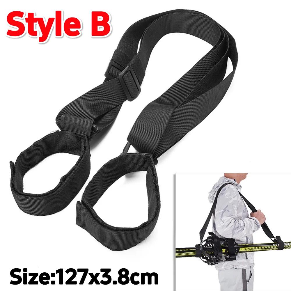 Ski Borad Shoulder Strap Nylon Adjustable Shoulder Sling Handle Straps Ski Carrier Strap Portable Outdoor Sports Skiing Accessor