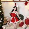 Sexy Lingerie New Red New Year's Day Robe Sexy Christmas Bunny Velvet Nightdress Women's Suit
