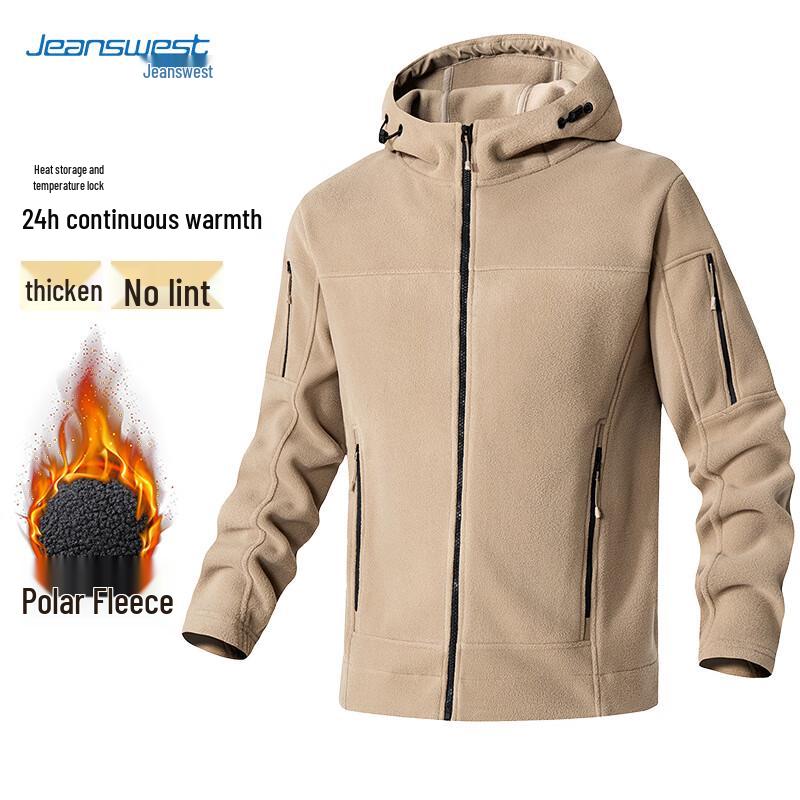 

JEANSWEST Men s Autumn Winter Thickened Fleece Workwear Jacket L