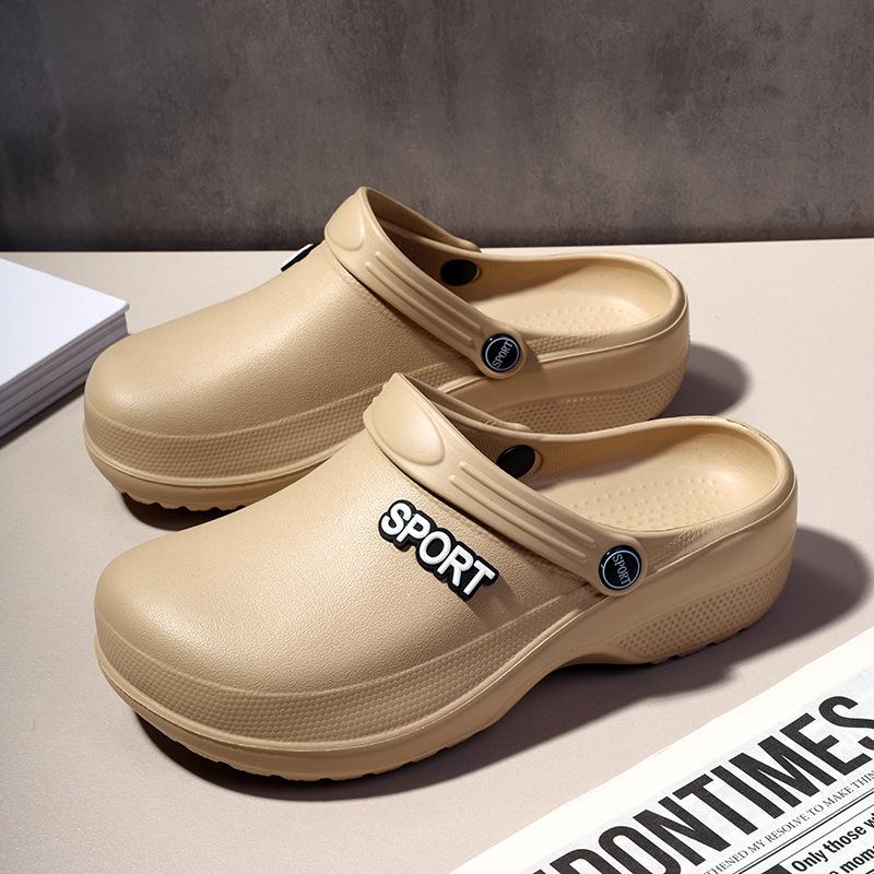 

Хирургическая обувь Мужская и женская обувь для медсестер Операционная Сланцы Палата ухода Обувь с закрытым носком из ЭВА Экспериментальная обувь с отверстиями 45 хаки