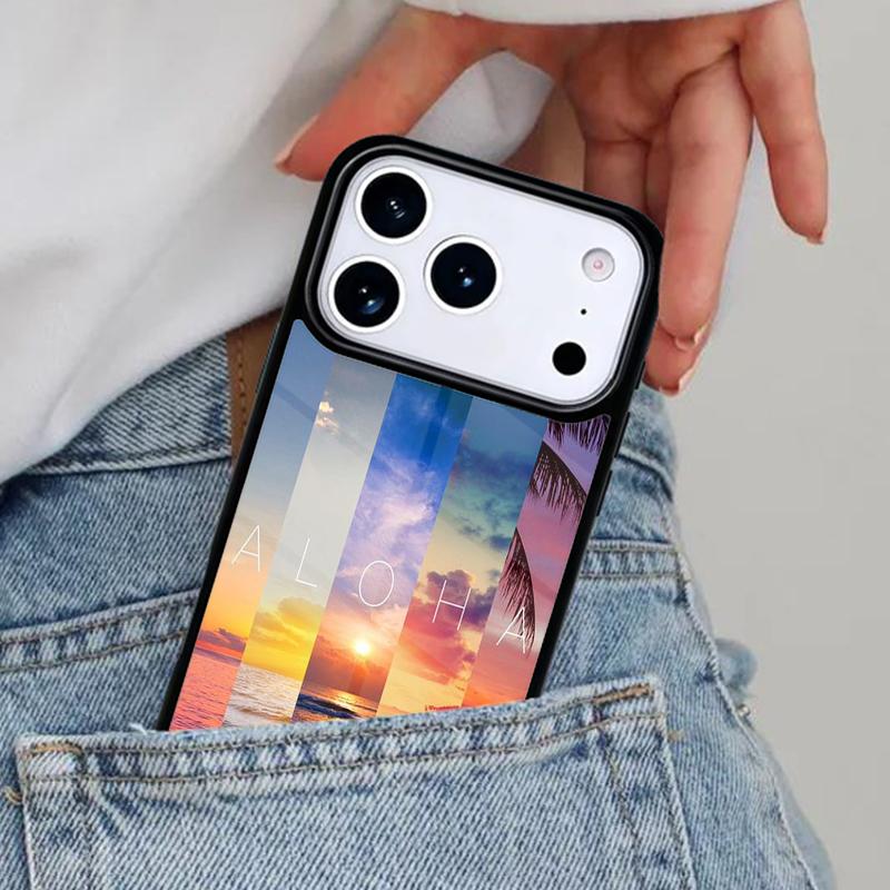 Aloha Hawaii Hawaiian Beach Palms Phone Case for iPhone 16e 15 14 13 12 17 Pro Max Plus Air 17pro Cover Coque