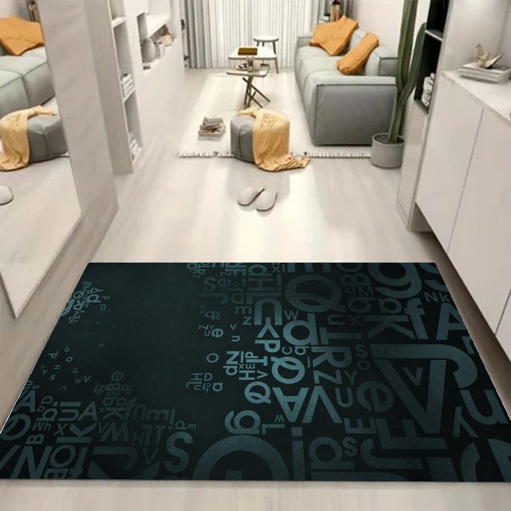 1pc Letter Bathroom Absorbent Mats Anti-Slip Mats Home Decor Supplies Carpets Home Kitchen Floor Mats