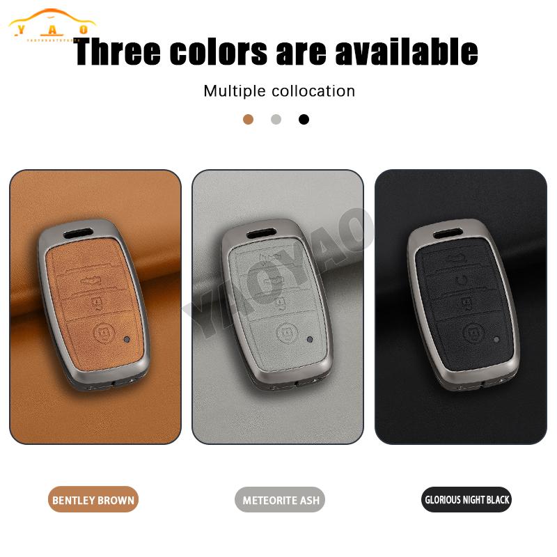 2026 Hot Car Sticker Zinc Alloy + Leather Car Key Case Cover for KIA Rio Rio5 Sportage Ceed Cerato K3 KX3 K4 K5 Sorento Optima P