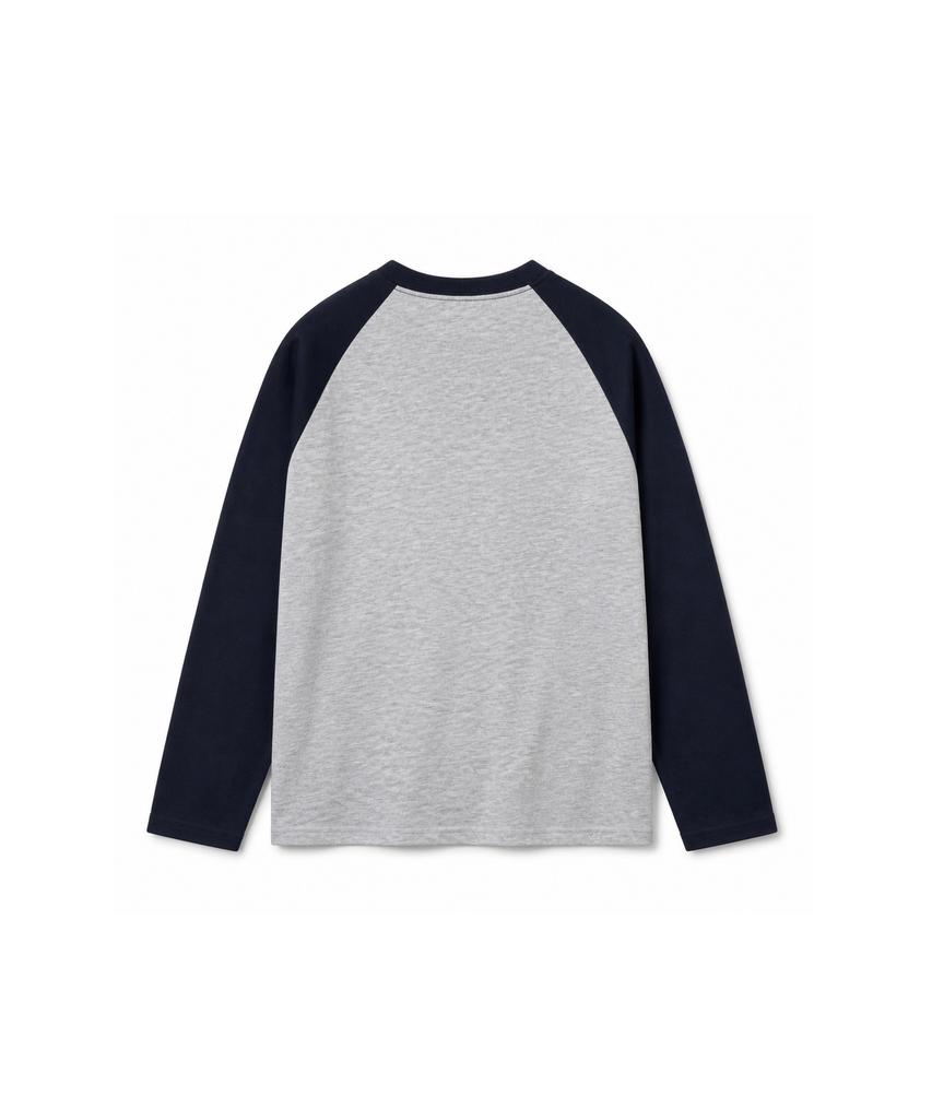 TANSANMAGNESIUM Raglan Pixel Mountain Long Sleeve (Sky Blue)