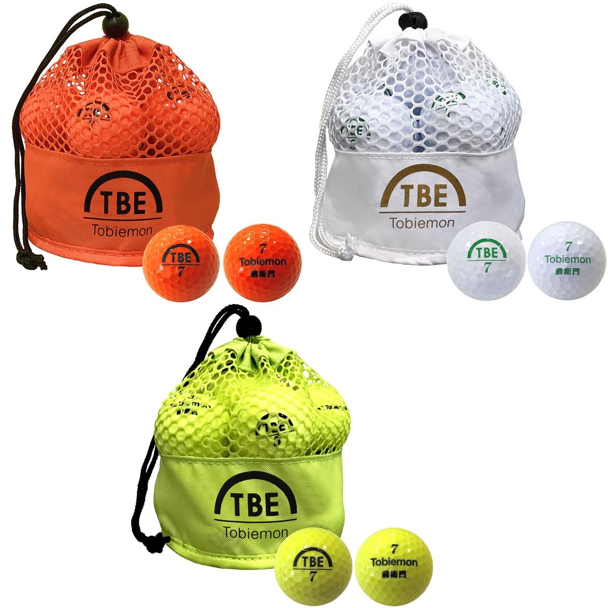 

Мячи TOBIEMON в сетчатых мешках Мячи по 3 дюжины (36 Сумка) Белый/Оранжевый/Желтый белый