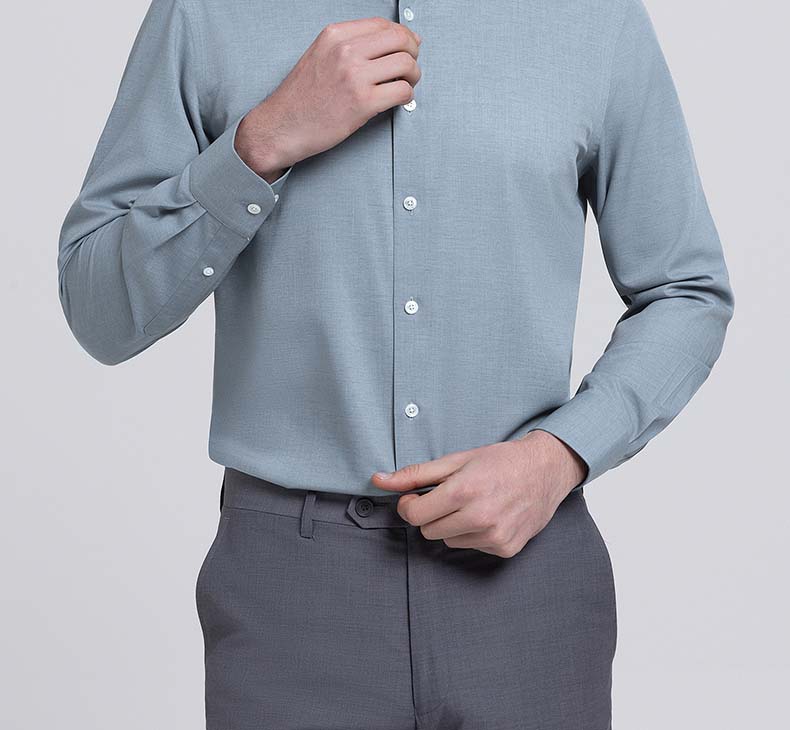[Flax Anti Wrinkle] Langdeng's New Easy To Take Care of Formal Long Sleeved Shirt, Elastic Formal Business Men's Shirt