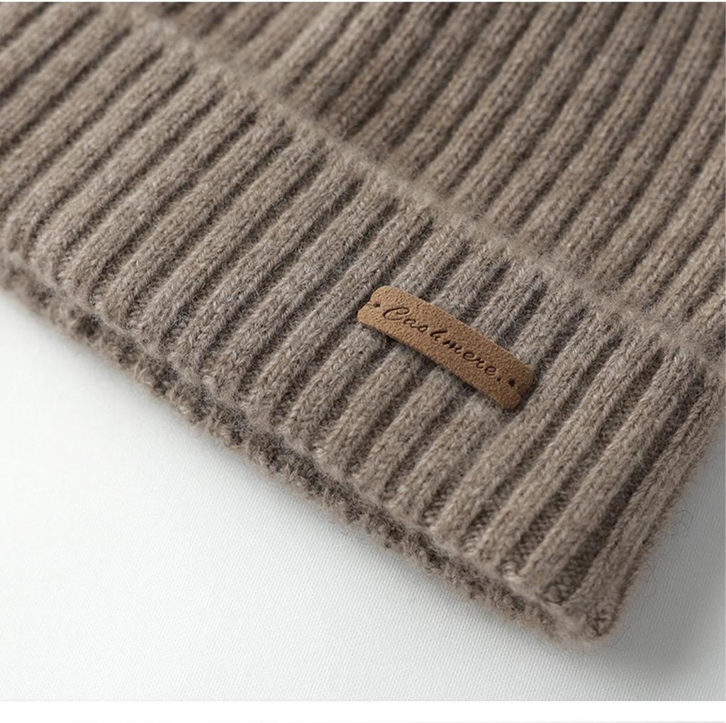 כובע סרוג קשמיר טהור לגברים - חם, טרנדי ורב-תכליתי לסתיו ולחורף