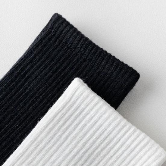 5 Pairs Cotton Crew Socks Stretchy Casual Calf Socks Ribbed