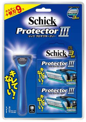 Schick Protector 3 Club Pack 8 Ersatzrasierer Rasierklingen aus deutscher Produktion mit Sicherungsdraht 1 Stück (Halter (mit Klinge) + Klingen) 3-Blatt (x