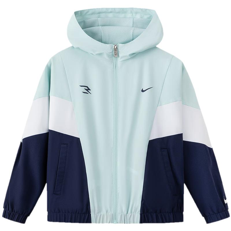 Детская тканая куртка Nike 3BRAND с капюшоном и цветовыми блоками XL