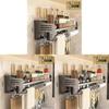 Modern Steel Kitchen Wall Organizer With Knife Slots And Hooks For Home Storage