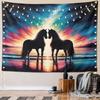 "Majestic Horses at Sunset Glow" Pattern Wall Hanging Tapestry Decorative Tapestry Home Decor for Bedroom and Living Room