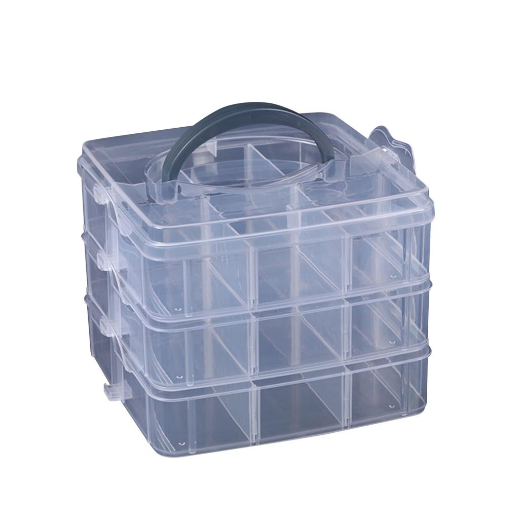 Small Three-Layer 18-Grid Portable Detachable Storage Box Hardware Tool Combination Organizer Box Storage Box