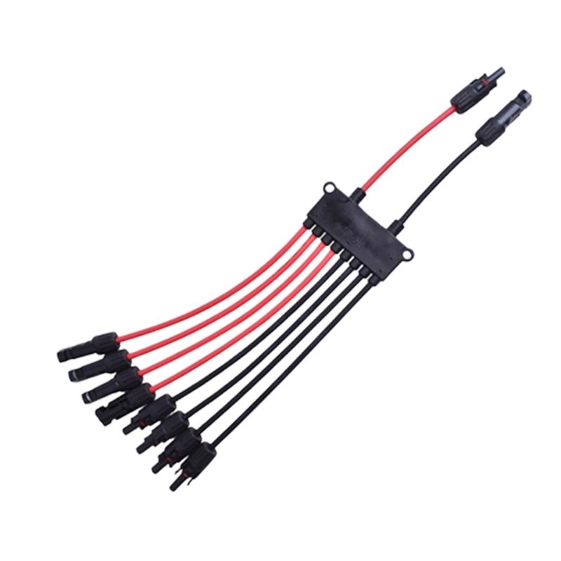 Outdoor Wiring Branch Part for Photovoltaic Cable Extension, Solar Cable Splitter Y Type Cable Joiner with Two Tone Cable Layout Use