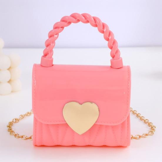 Women Handbag with Chain Strap Heart Clasp Mini Crossbody Bag Girls Cute Crossbody Purse for Street Dating Shopping