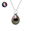 Necklace - - Tahitian Cultured Pearl A+ - White Gold - 8-9 Mm - 42 Cm
