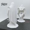 3D Printed Halloween Ghost Bride Statue Ornament, Female Figure Sculpture with Stable Base, Decorative Minimalist Spooky Figurine for Modern Home
