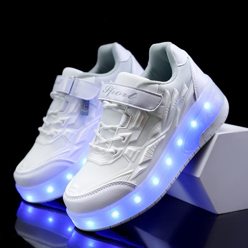 Children s runaway shoes automatic shrinkable meteor shower charging cool wheels shoes 29