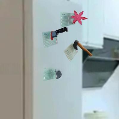 Asce Taglienti Shuriken Magnete da Frigo in Resina 3D Stella da Lancio Accetta Magnete da Frigo Casa Ufficio Cucina Armadietto Lavagna Decorazione Magnetica