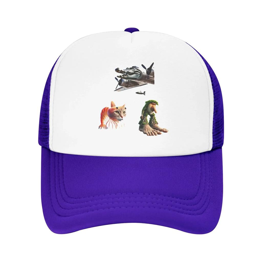 Italian Brainrot Pack Character combinations 2 Cat Pool Party Mesh Baseball Caps Women Camping Male Hunting Sun Hats Peaked Cap