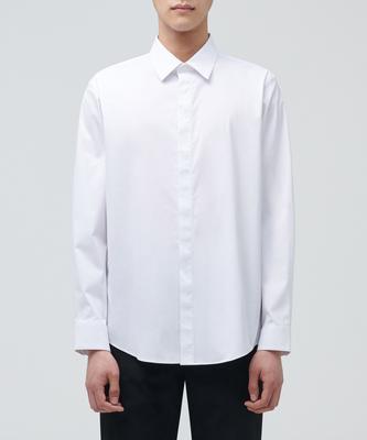 Hidden Button Dress Shirt [White]