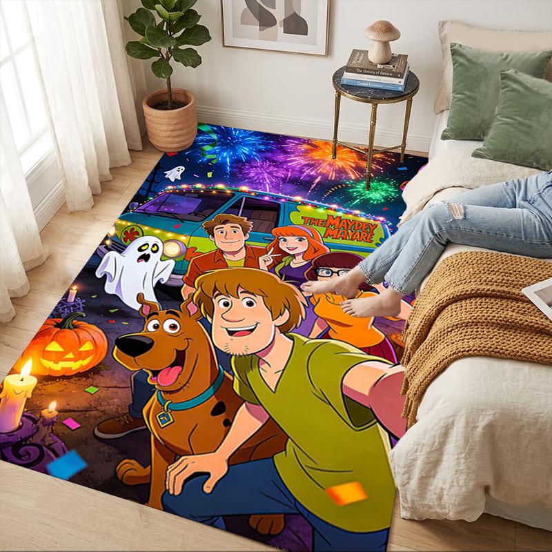 Scooby Party Living Room Nonslip Area Rug Soft Carpet For Bedroom Game Playroom Sofa Office Home Decor Doormat Christmas Gift C922170