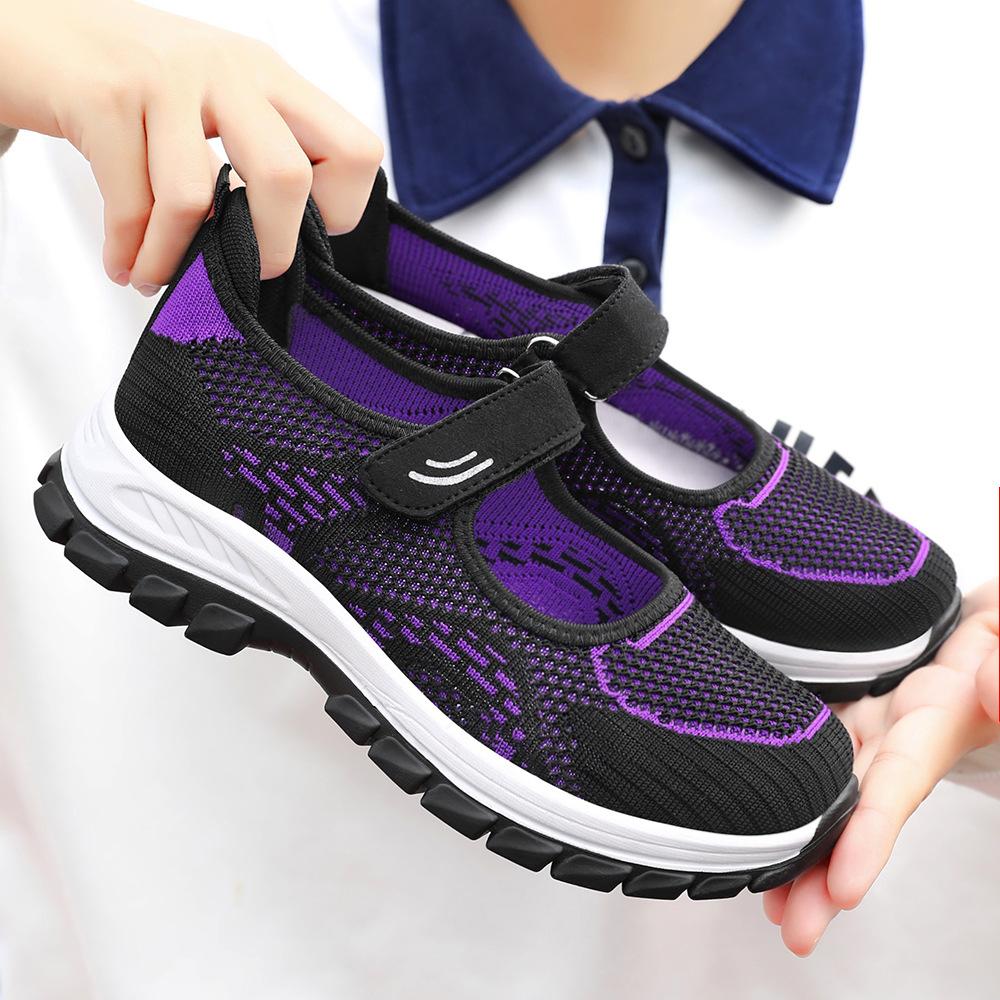

Shoes women s single shoes 2025 spring new middle-aged and elderly mother shoes Velcro soft sole breathable casual foreign trade women s shoes 36