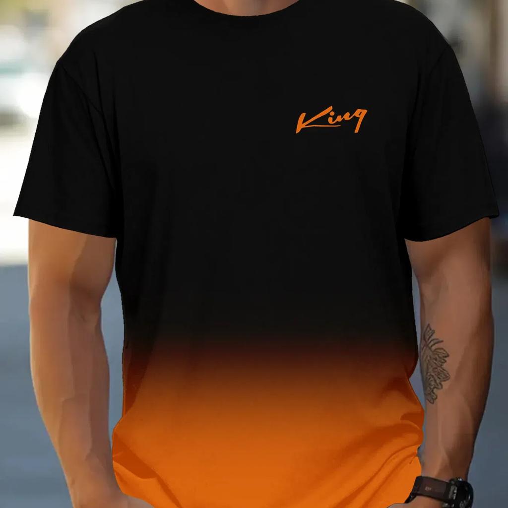 Sommermode Bestseller Neues Harajuku Farbverlauf Lässiges Kurzarm-T-Shirt Herren Lässiges Rundhals-T-Shirt Top