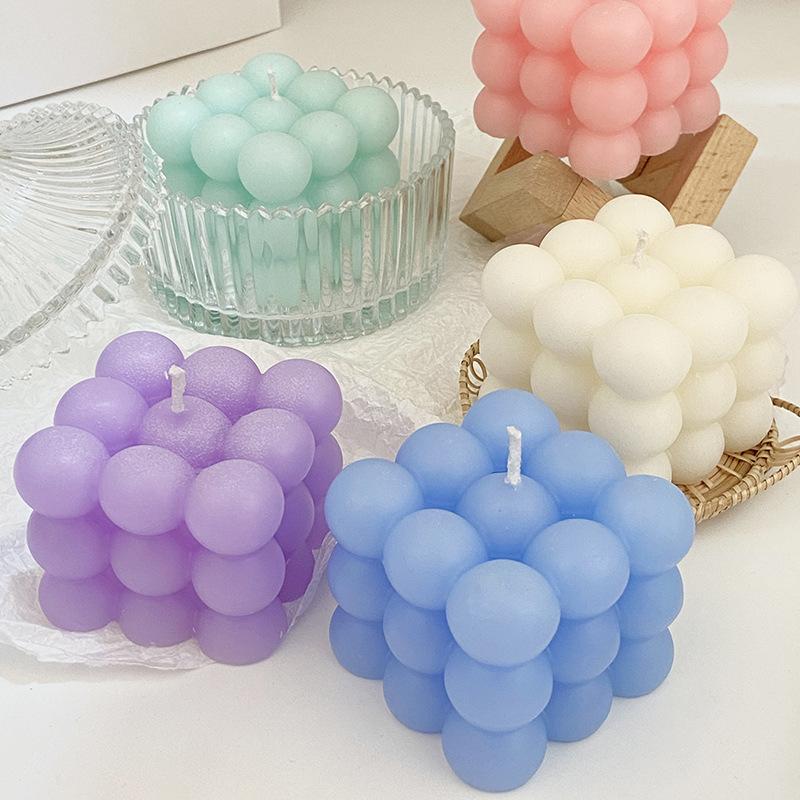 Ins Style Creative Bubble Shape Rubik's Cube Scented Candle Home Simple Scented Candle Decoration