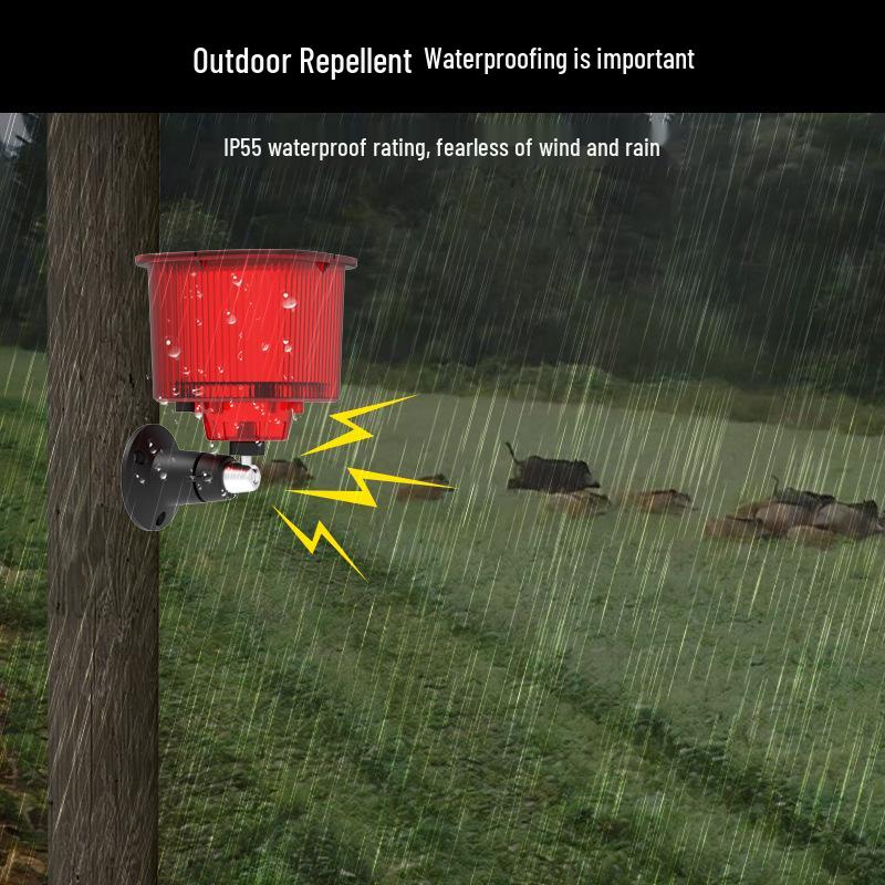 Solar Animal Repellent: Light, Sound, and Timer Alarm for Protecting Rice Fields and Orchards