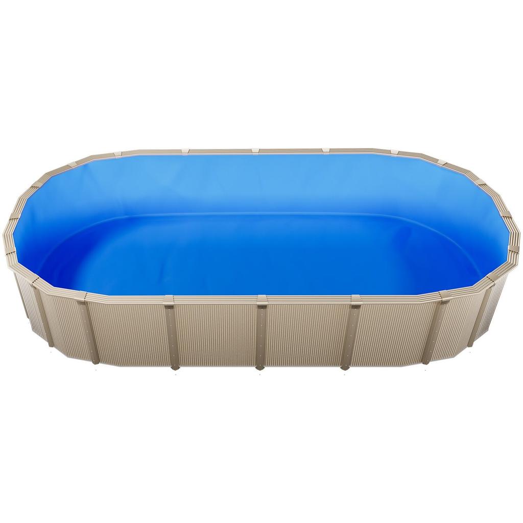Oval Pool Liner, 375 x 732 cm UniBead Swimming Pool Liner for 120 cm Wall Height, Premium Vinyl, Easy Install with Leak-Proof Patches, Designed for