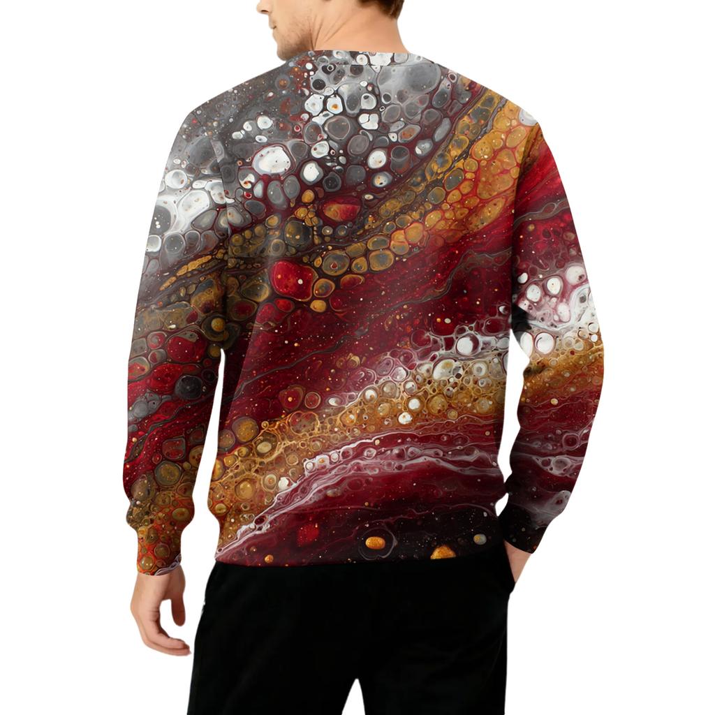 Men's Round Neck Fleece-Lined Thick Warm Sweatshirt