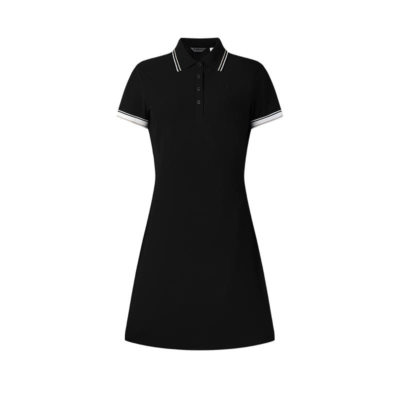 New FILA Golf Series Short Sleeved Dress Women's Pitch Black A11W525318F-BK